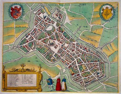 Mappa della città di Lille da "Civitates Orbis Terrarum" di Georg Braun (1541-1622) e Frans Hogenberg (1535-1590) Circa 1572-1617. Parigi, B.N. da Georg Braun and Hogenberg Franz