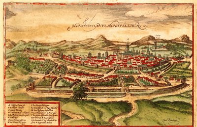 Montpellier, Francia da Georg and Hogenberg Franz (1535 90) Braun