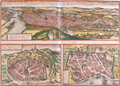 Rouen, Nimes, Bordeaux, Francia da Georg and Hogenberg Franz (1535 90) Braun