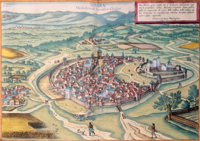 Veduta di Novara da Georg Braun and Hogenberg Franz