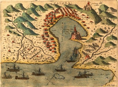 Valona, Grecia da Georg and Hogenberg Franz (1535 90) Braun