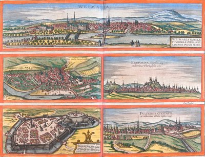 Weimar, Jena, Erfurt, Gotha, Fulda, Germania da Georg and Hogenberg Franz (1535 90) Braun