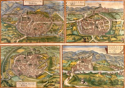 Wissembourg, Rouffach, Colmar, Baden, Francia, Svizzera da Georg and Hogenberg Franz (1535 90) Braun