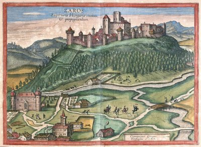 Zaros, sul Monte Ida, Creta (incisione) da Georg Braun and Hogenberg Franz