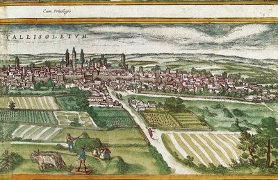 Terreno agricolo vicino a Valladolid, in Civitatis Orbis Terrarum, di Franz Hogenberg (1535-1590) da Georg Braun and Hogenberg Franz
