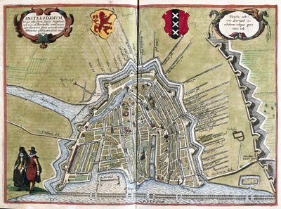 Amsterdam, Paesi Bassi (incisione) da Georg Braun and Hogenberg Franz