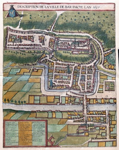 Bar le Duc, Francia (incisione) da Georg Braun and Hogenberg Franz