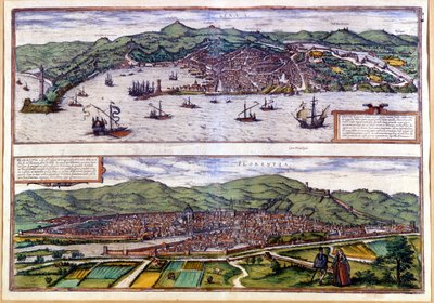 Genova (in alto) e Firenze (in basso) Vista a volo d