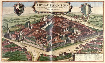 Lipsia, Sassonia, Germania da Georg Braun and Hogenberg Franz