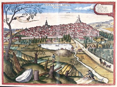 Marienberg, Sassonia, Germania (incisione) da Georg Braun and Hogenberg Franz