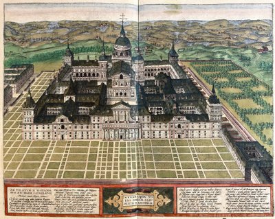 Monastero (Palazzo del Re Filippo II), Spagna (incisione) da Georg Braun and Hogenberg Franz