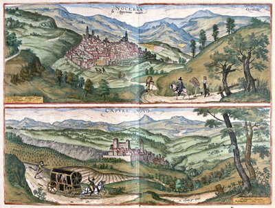Nocera Umbra (Provincia di Perugia) e Castelnuovo di Porto (regione di Roma), Italia da Georg Braun and Hogenberg Franz