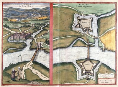 Petrinja, Croazia (incisione) da Georg Braun and Hogenberg Franz