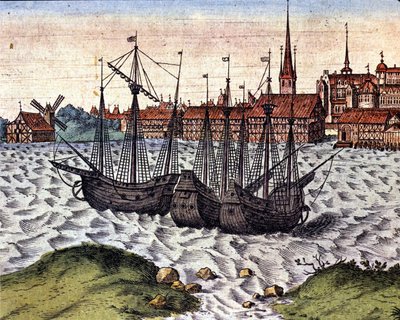 Il porto di Lubecca dopo il Theatrum Orbis Terrarum di Braun e Hogenberg. XVII secolo da Georg Braun and Hogenberg Franz