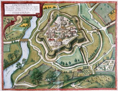 Torokszentmiklos, Ungheria (incisione) da Georg Braun and Hogenberg Franz