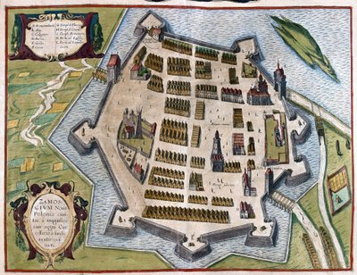 Zamosc, Polonia da Georg Braun and Hogenberg Franz