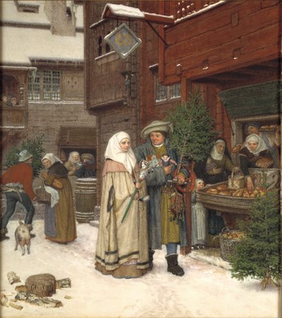 La fiera di Natale, 1872 da Georg von Rosen