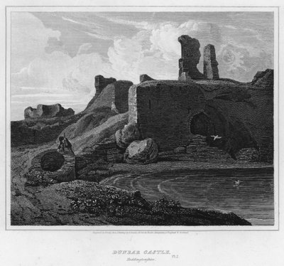 Castello di Dunbar, Haddingtonshire (incisione) da George (after) Arnald