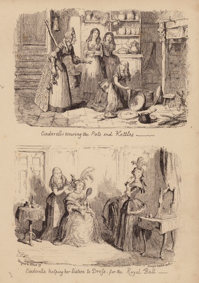 Cenerentola e la scarpetta di vetro da George (after) Cruikshank