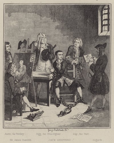 Illustrazione per Jack Sheppard da George (after) Cruikshank