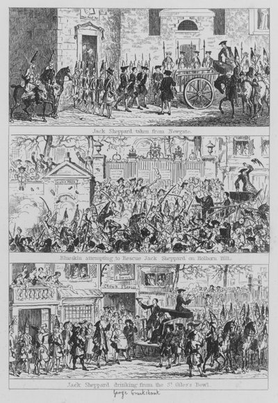 Illustrazione per Jack Sheppard da George (after) Cruikshank