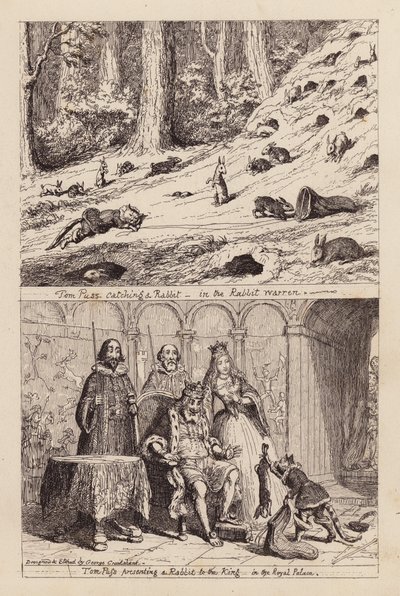 Il gatto con gli stivali da George (after) Cruikshank