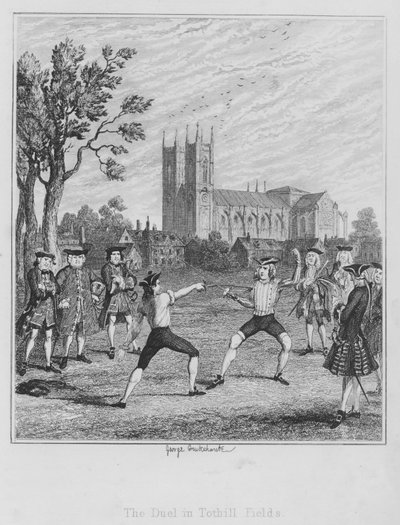 Il duello nei campi di Tothill da George (after) Cruikshank