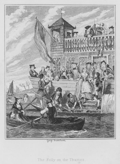La follia sul Tamigi da George (after) Cruikshank