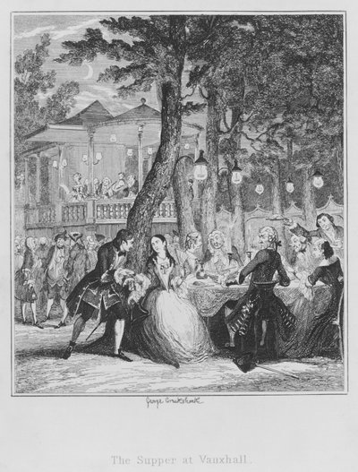 La cena a Vauxhall (incisione) da George (after) Cruikshank