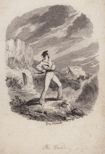 Il naufragio (incisione) da George (after) Cruikshank