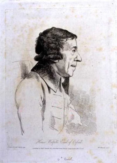 Horace Walpole, 4° conte di Orford, inciso da William Daniell da George (after) Dance