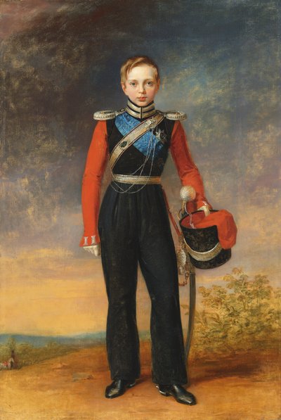 Ritratto di Tsesarevich Alexander Nikolaevich in uniforme della squadriglia Leib Guard Black Sea Cossack da George (after) Dawe