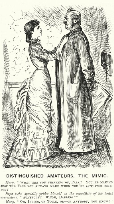 Cartone animato di Punch: Amatori distinti - il Mimo (incisione) da George (after) Du Maurier