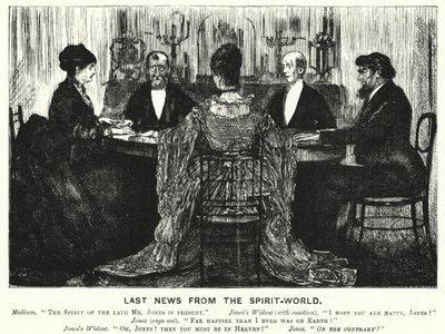 Cartone animato di Punch: Ultime notizie dal mondo degli spiriti (incisione) da George (after) Du Maurier