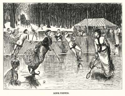 Cartone animato di Punch: Rink-Tennis (incisione) da George (after) Du Maurier