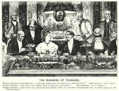 Cartone animato di Punch: Il business del piacere (incisione) da George (after) Du Maurier