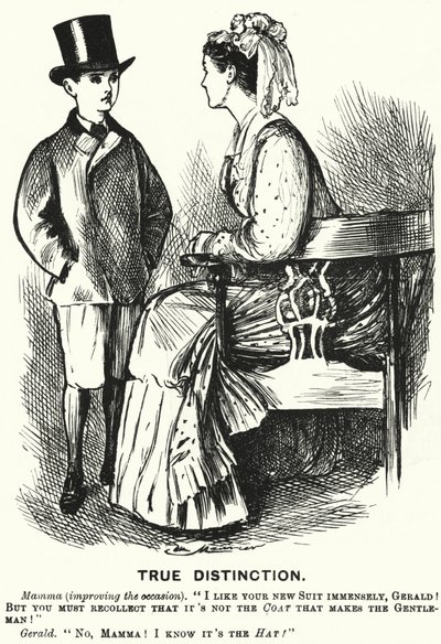 Cartone animato di Punch: Vera Distinzione (incisione) da George (after) Du Maurier