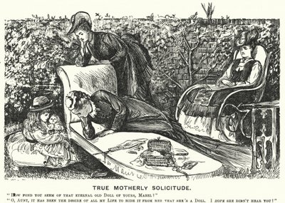 Cartone di Punch: Vera sollecitudine materna da George (after) Du Maurier
