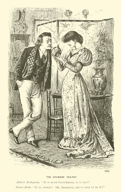 La teiera da sei marchi da George (after) Du Maurier