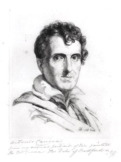 Ritratto di Antonio Canova (1757-1822) 1817 (incisione) da George (after) Hayter