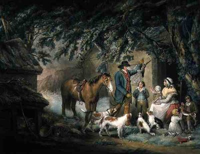 Sera, o Il ritorno del cacciatore, inciso e pub. da Joseph Grozer da George (after) Morland