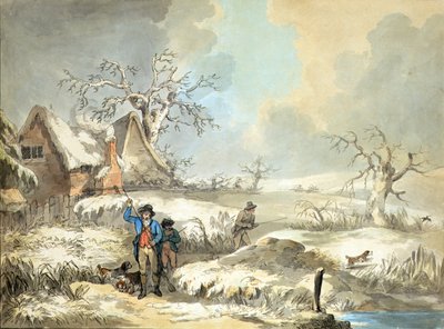 Caccia al beccaccino, inciso da Thomas Rowlandson, pub. da J. Harris da George (after) Morland
