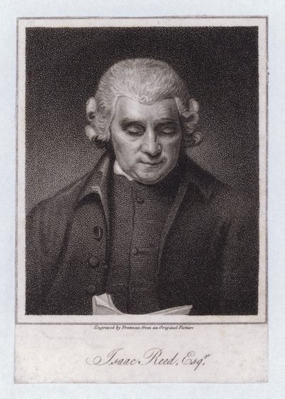 Isaac Reed, editore letterario e collezionista di libri inglese (incisione) da George (after) Romney