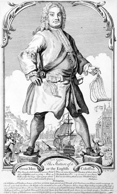 La statura di un grande uomo o il colosso inglese da George (c.1706–71) Bickham