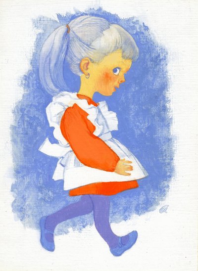 Bambina con Grembiule, Anni 