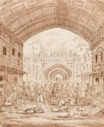 Il saccheggio del Grande Bazar di Caubul da George Alfred Croly