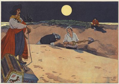 Un grande buco fu presto scavato e il tesoro accuratamente deposto da George Alfred Williams