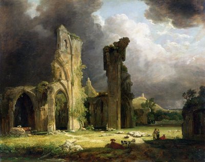 Abbazia di Glastonbury con il Tor oltre da George Arnald
