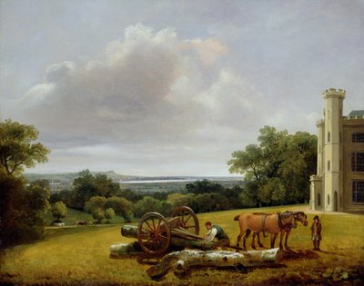 Caricamento di un carro di legname a Cave Castle, Yorkshire da George Arnald