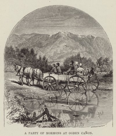 Un gruppo di mormoni a Ogden Canon da George Augustus Sala